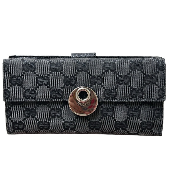 Gucci Handbags - Gucci Continental Black Canvas Wallet